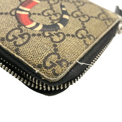 GUCCI 451273 2778 Kingsnake Round GG Supreme Long Wallet Beige Unisex