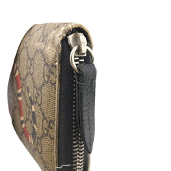 GUCCI 451273 2778 Kingsnake Round GG Supreme Long Wallet Beige Unisex