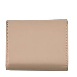 CELINE Small Trifold Compact Wallet Tri-fold Beige Women's