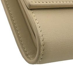 CELINE Small Trifold Compact Wallet Tri-fold Beige Women's