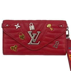 LOUIS VUITTON M63964 Portefeuille Long New Wave Love Lock Wallet Red Women's