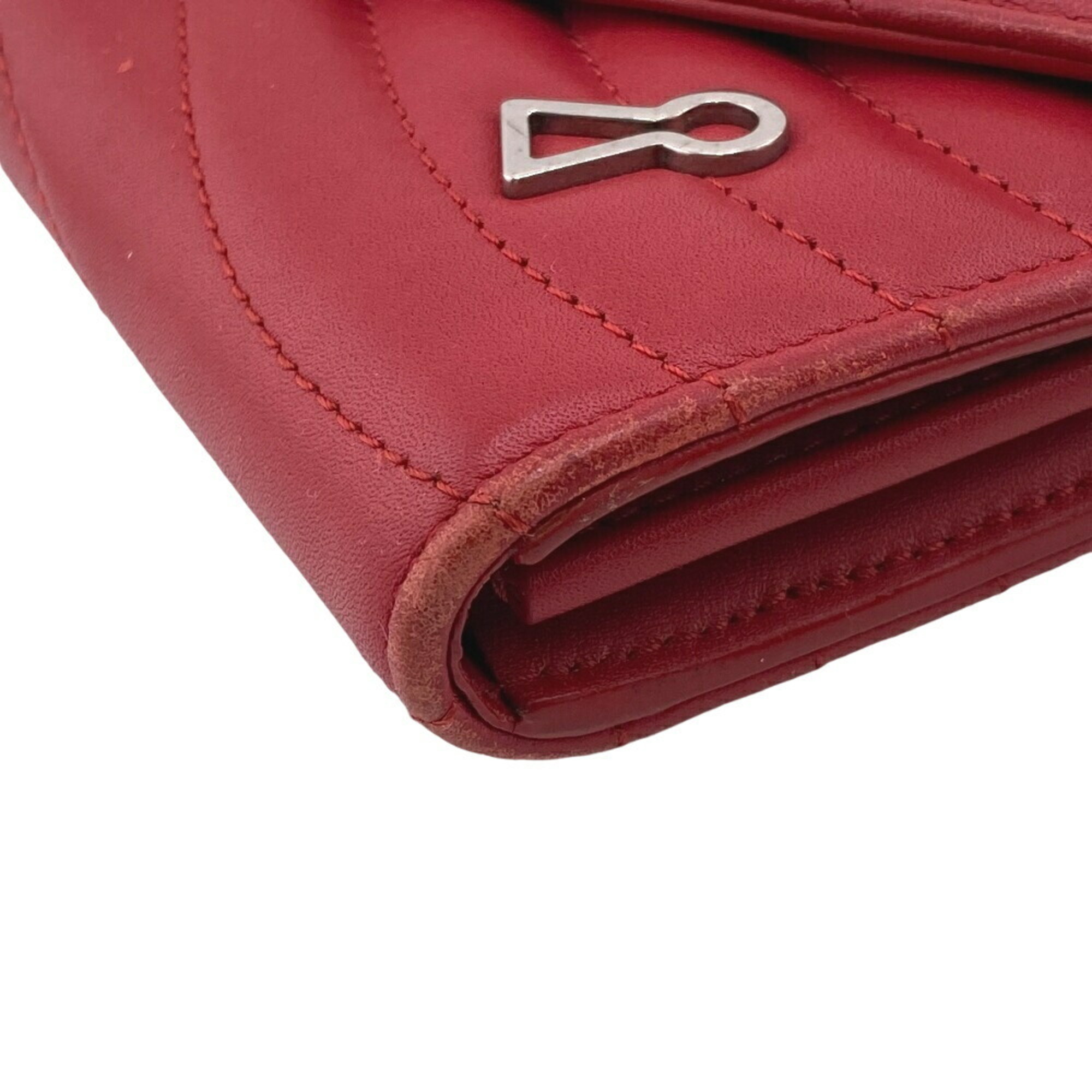 LOUIS VUITTON M63964 Portefeuille Long New Wave Love Lock Wallet Red Women's