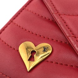 LOUIS VUITTON M63964 Portefeuille Long New Wave Love Lock Wallet Red Women's