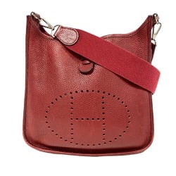 HERMES Evelyn 2 Taurillon Clemence Shoulder Bag Red Women's