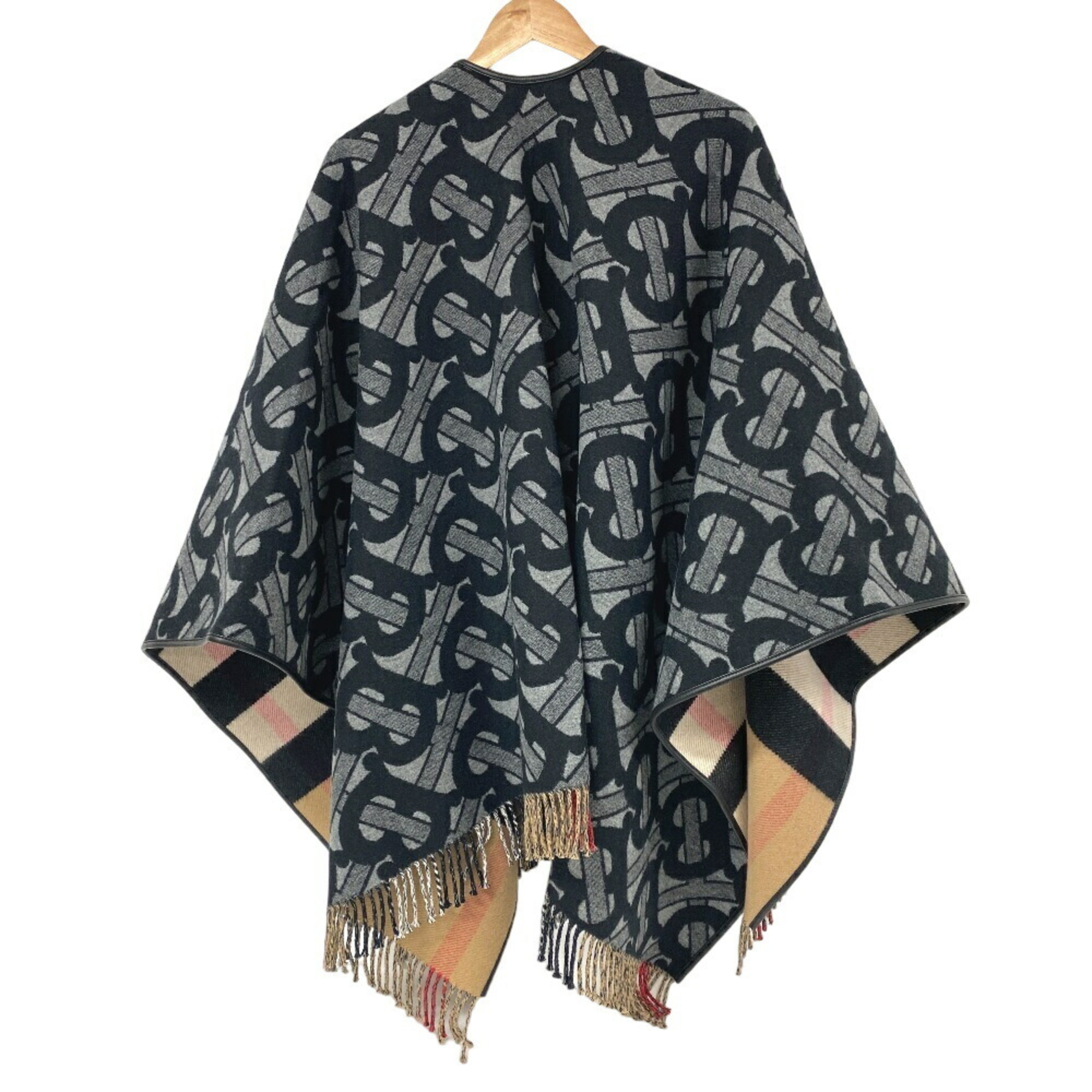 THOMAS BURBERRY Thomas Burberry Tisci period reversible TB monogram poncho black unisex