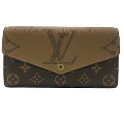 LOUIS VUITTON M80726 Portefeuille Sarah Giant Monogram Reverse Long Wallet Brown Women's