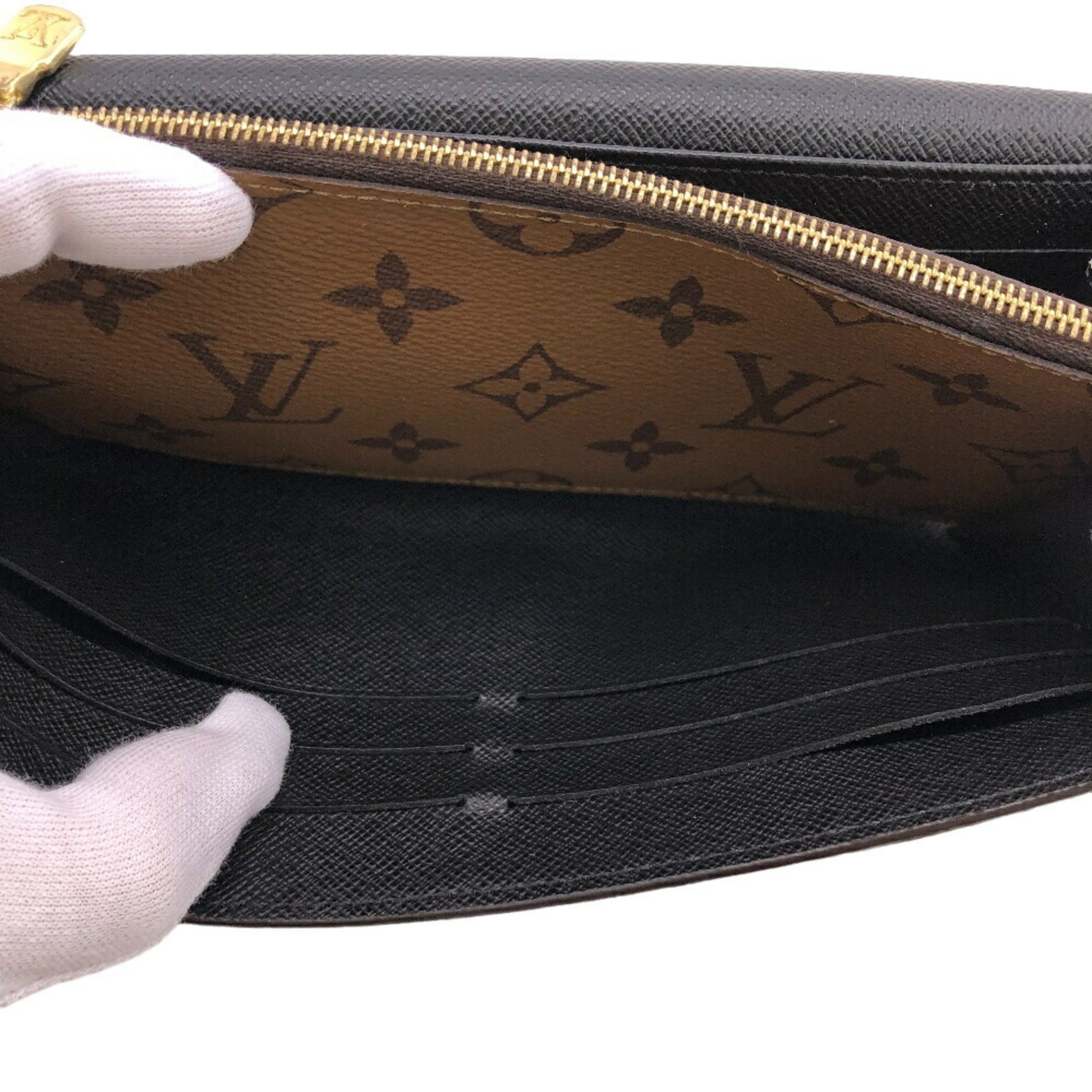 LOUIS VUITTON M80726 Portefeuille Sarah Giant Monogram Reverse Long Wallet Brown Women's