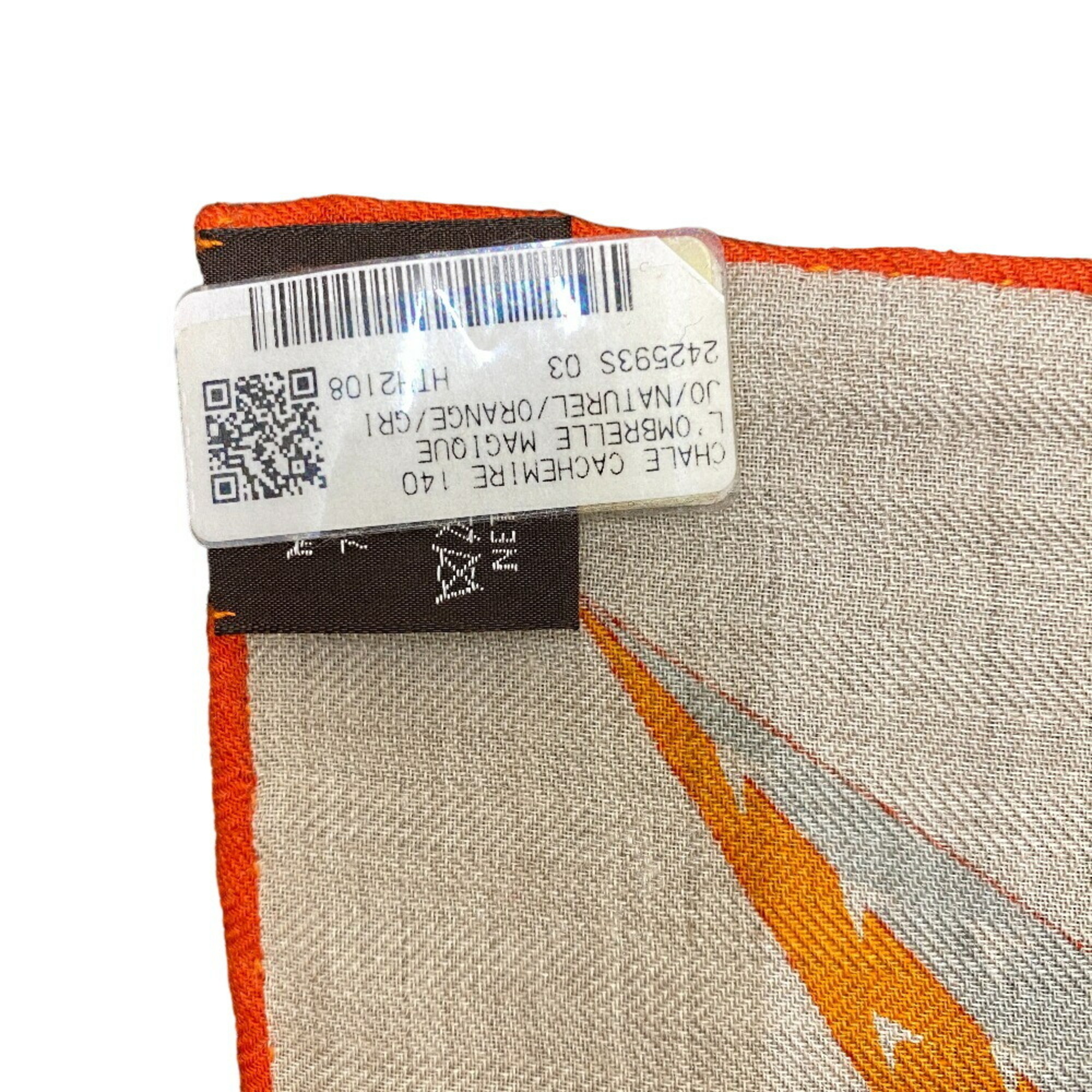 HERMES Hermes Carre Gean L’OMBRELLE MAGIQUE Magic Wand Umbrella Scarf Muffler Orange Women's