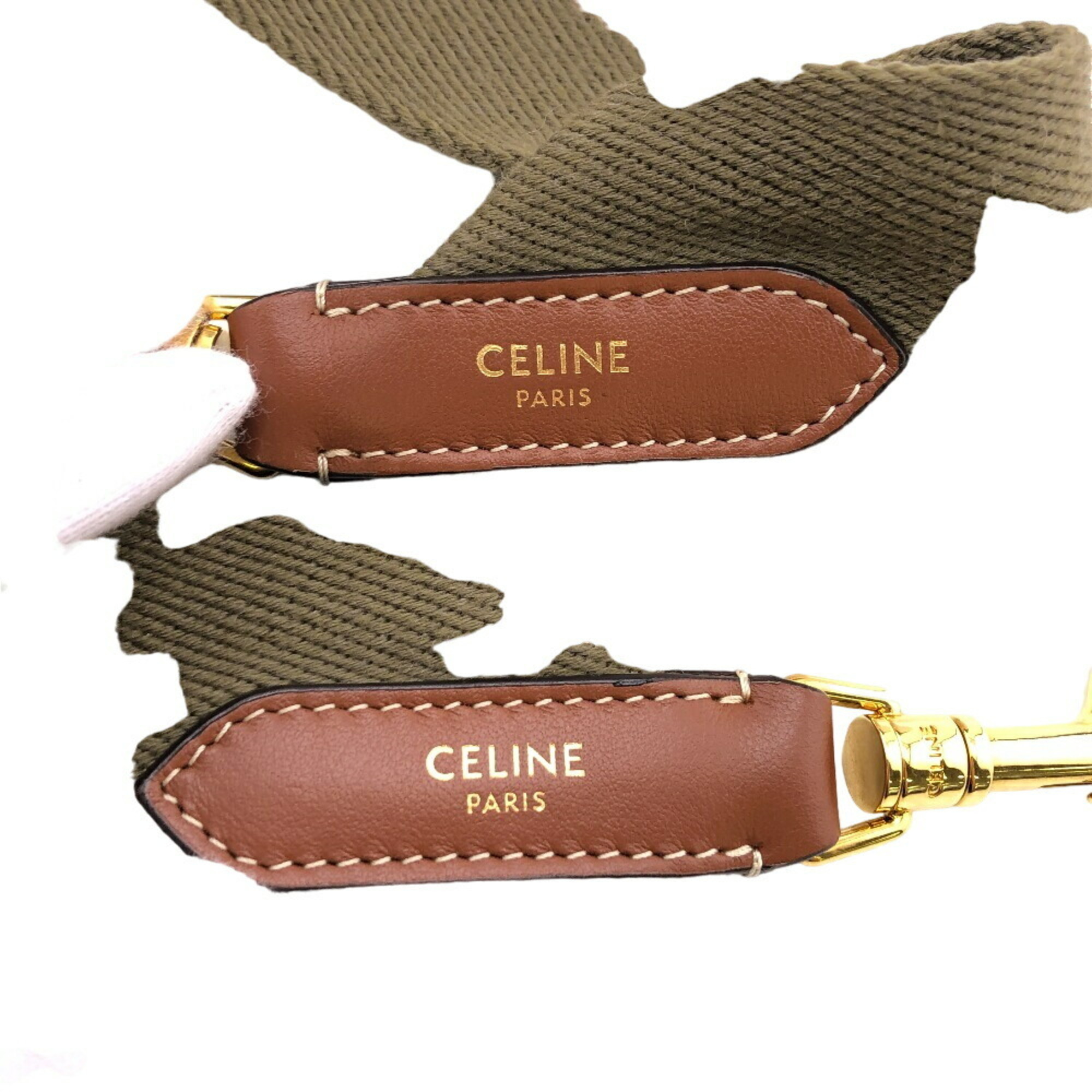 CELINE Shoulder Strap Khaki Women's