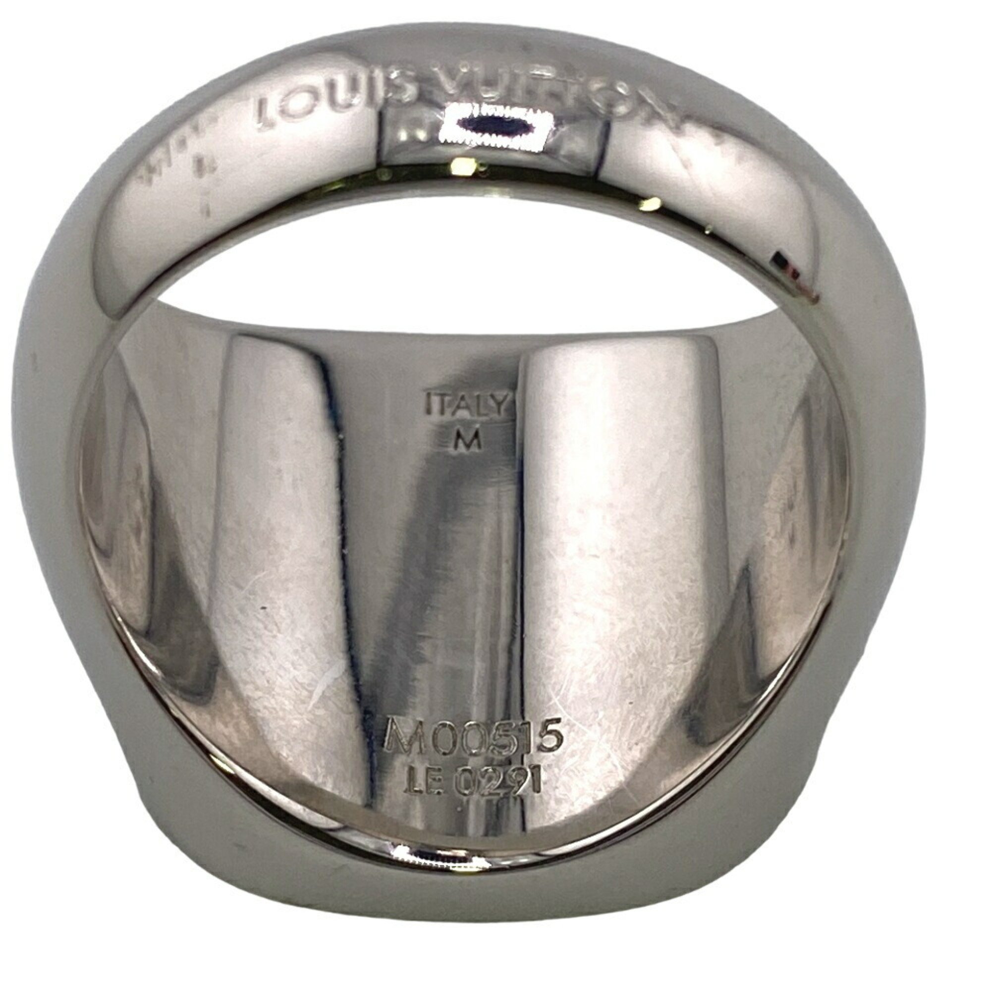 LOUIS VUITTON LE0291 Berg Monogram Padlock Ring, Silver, Unisex