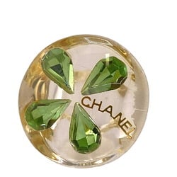 CHANEL Clover Resin Ring, Green, Women's