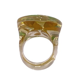 CHANEL Clover Resin Ring, Green, Women's