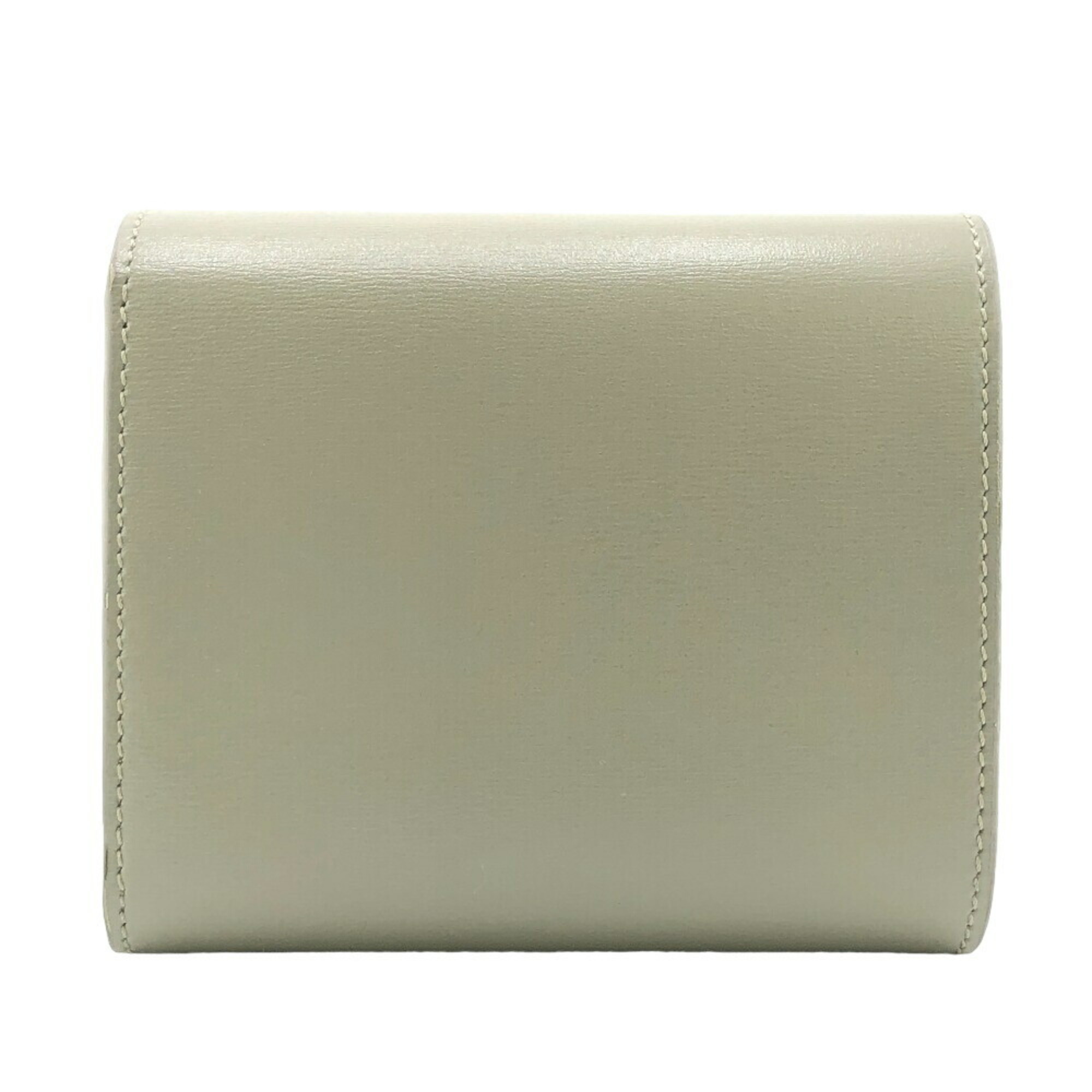 CELINE Small Flap Wallet Triomphe Tri-fold Green Women's