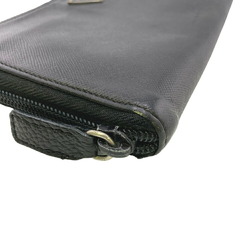 PRADA Prada Round Triangle Long Wallet Black Unisex