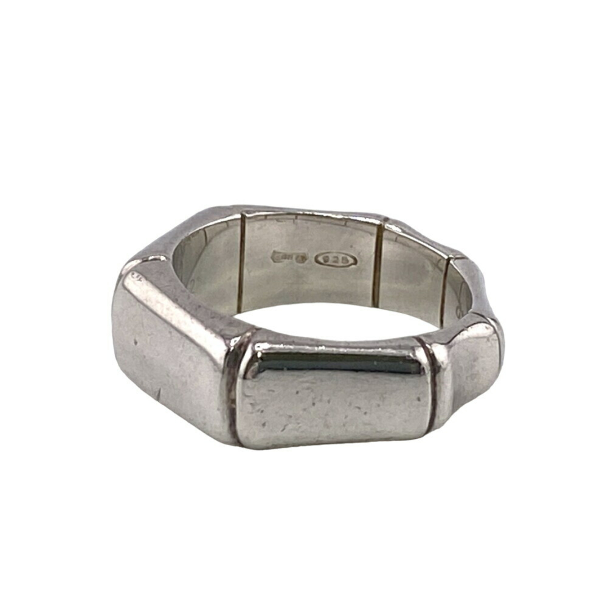 GUCCI Bamboo 12 925 7.3g Ring, Silver, Unisex