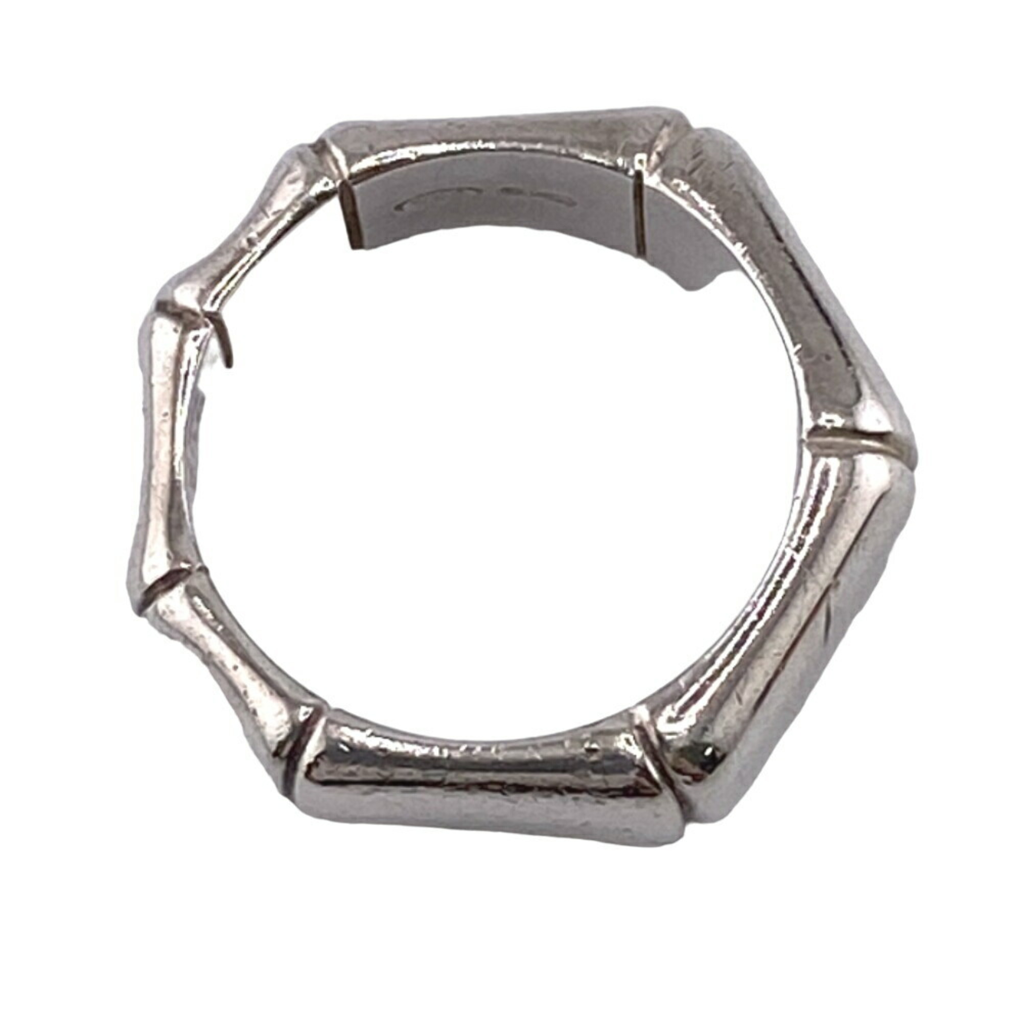 GUCCI Bamboo 12 925 7.3g Ring, Silver, Unisex