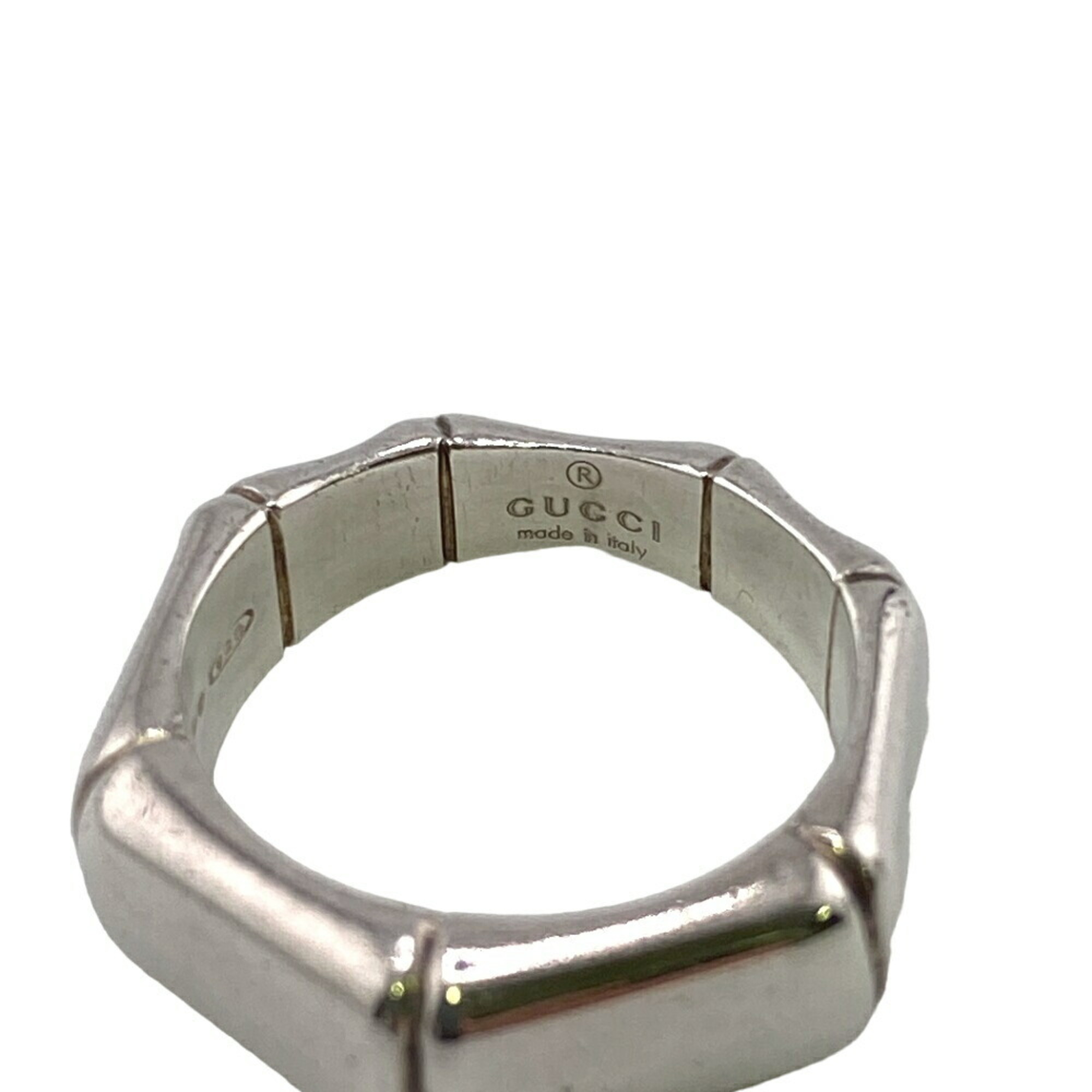 GUCCI Bamboo 12 925 7.3g Ring, Silver, Unisex