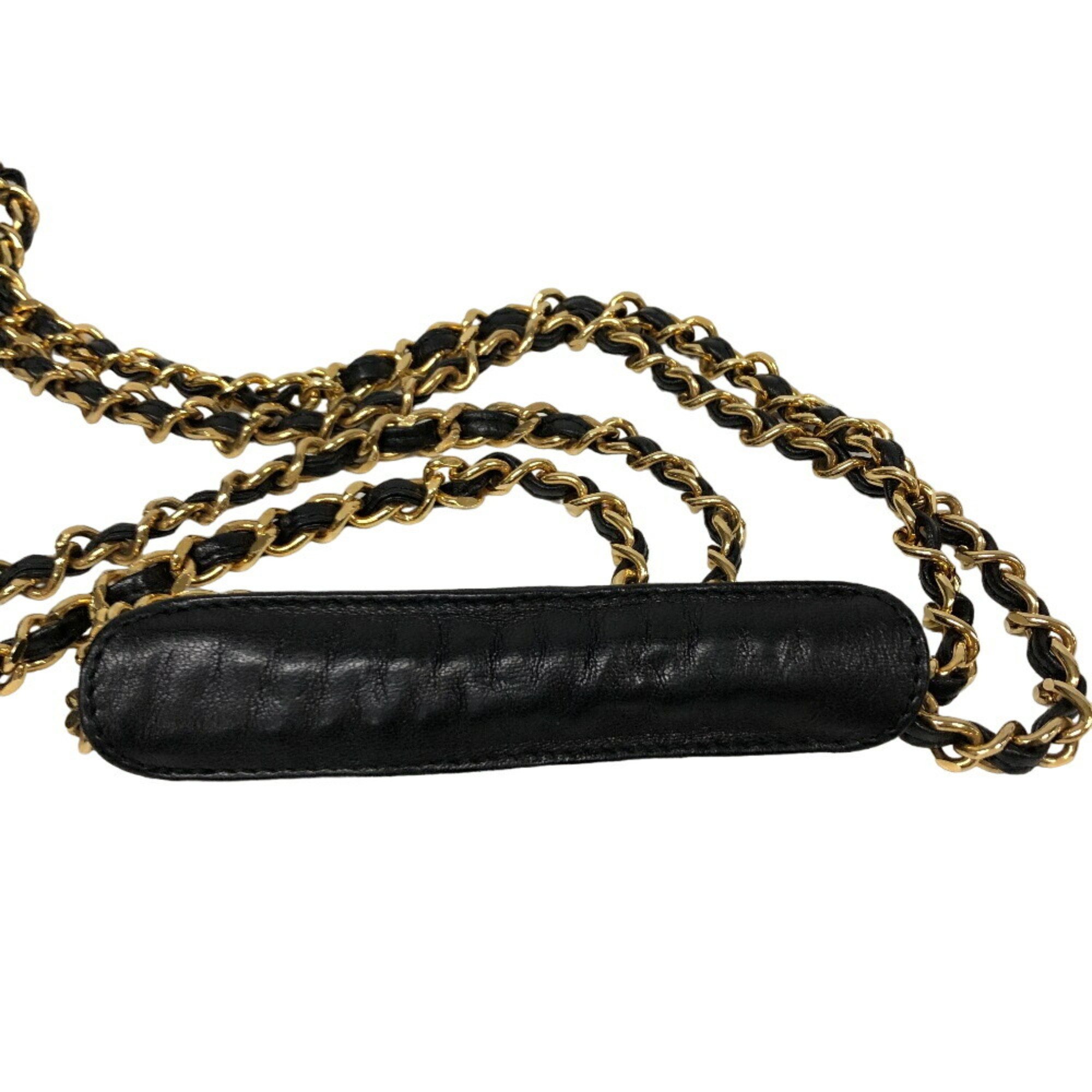 CHANEL Chain Shoulder Coco Mark Bag Black Women's