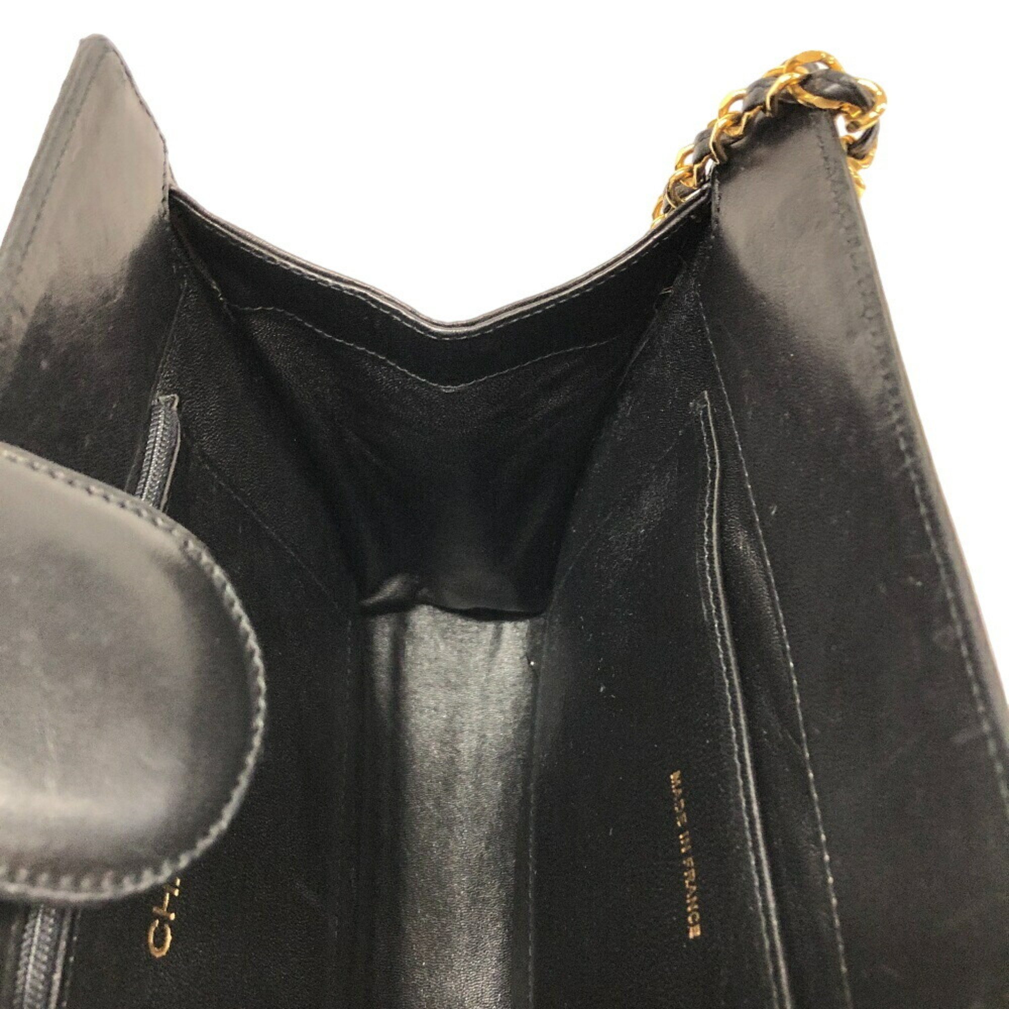 CHANEL Chain Shoulder Coco Mark Bag Black Women's