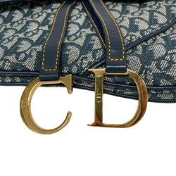 Christian Dior Saddle Shoulder Trotter Bag Navy Women's