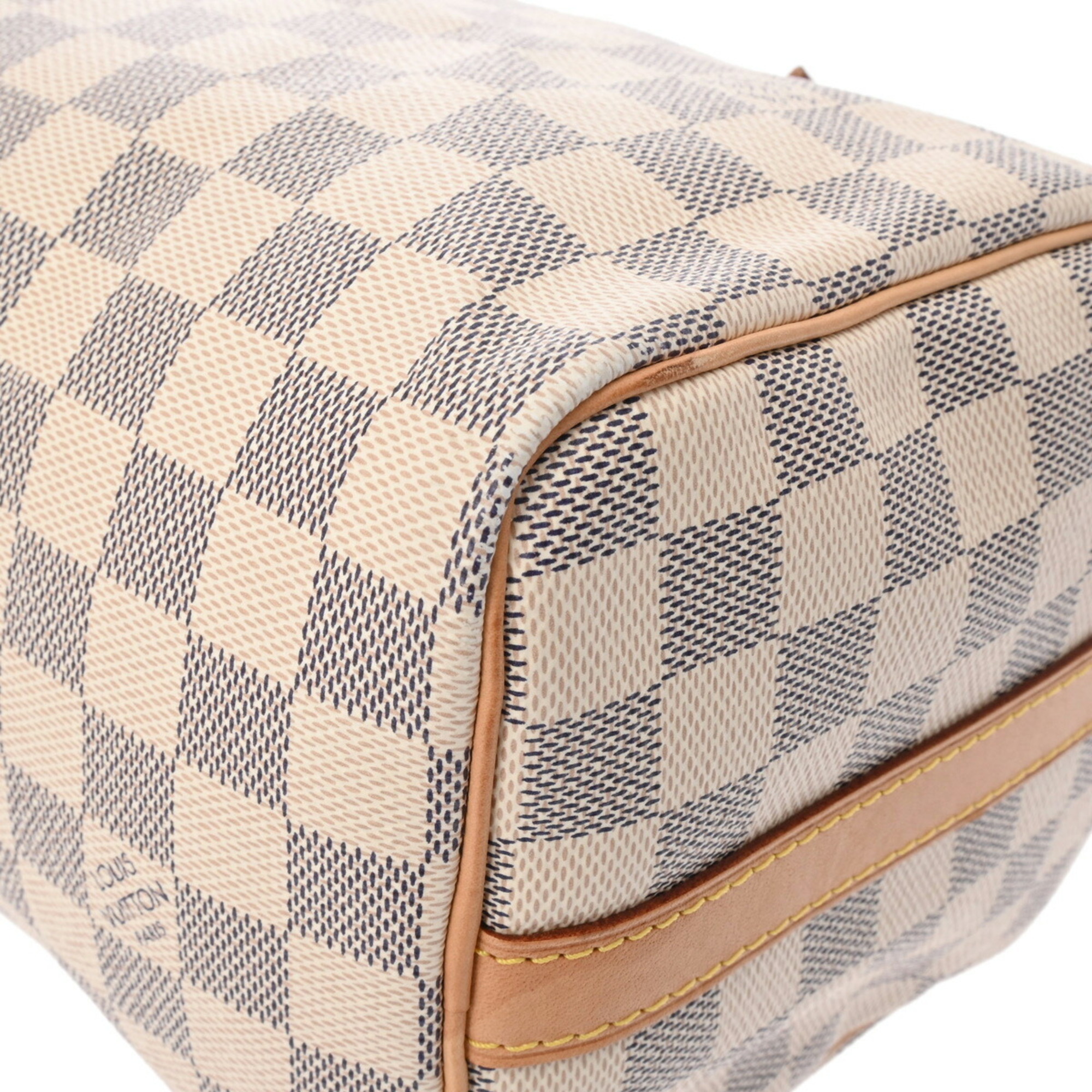 LOUIS VUITTON Damier Azur Speedy Bandouliere 25 White N40608 Women's Canvas Handbag