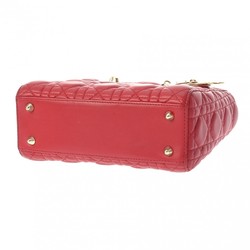 CHRISTIAN DIOR Lady Dior Red M0538ONGE Women's Lambskin Bag