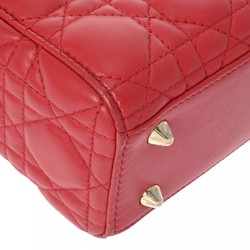 CHRISTIAN DIOR Lady Dior Red M0538ONGE Women's Lambskin Bag