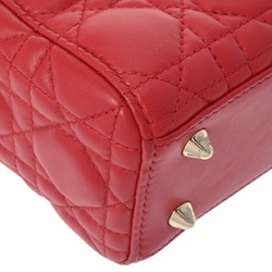 CHRISTIAN DIOR Lady Dior Red M0538ONGE Women's Lambskin Bag