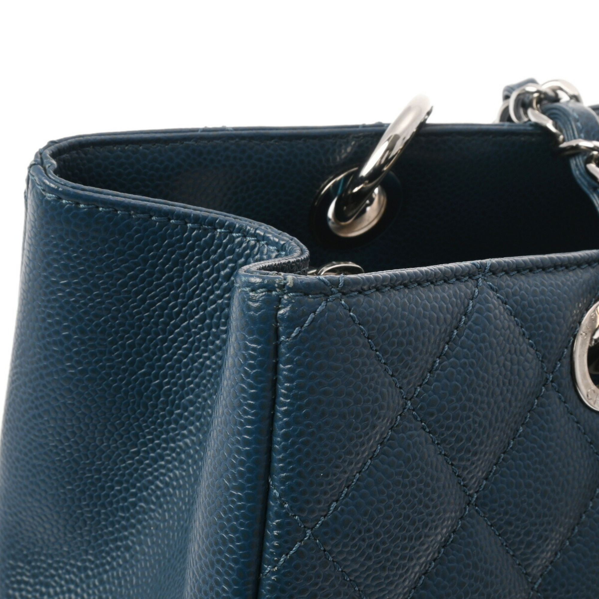 CHANEL GST Grand Tote Blue A50995 Women's Caviar Skin Bag