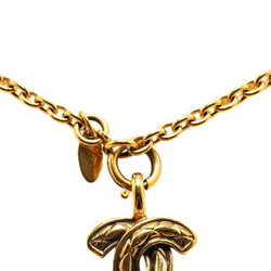 Chanel Matelasse Coco Mark Necklace Gold Plated Women's CHANEL