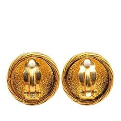 Chanel Coco Mark Mizuhiki Motif Earrings Gold Plated Women's CHANEL