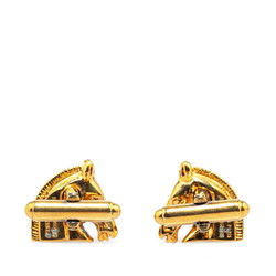 Hermes Cheval Horse Head Cufflinks Gold Plated Women's HERMES