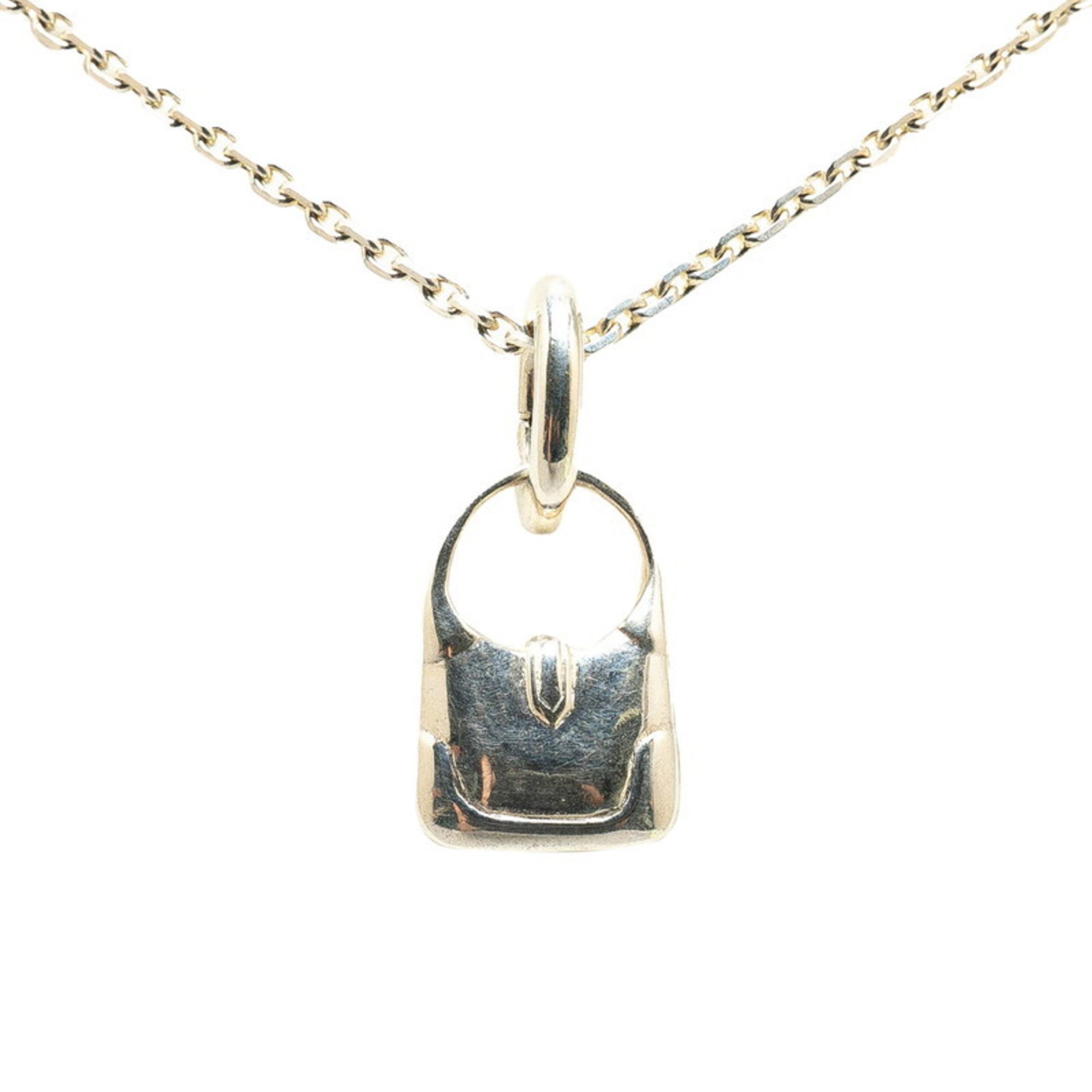 Hermes Trim Necklace Silver SV925 Women's HERMES