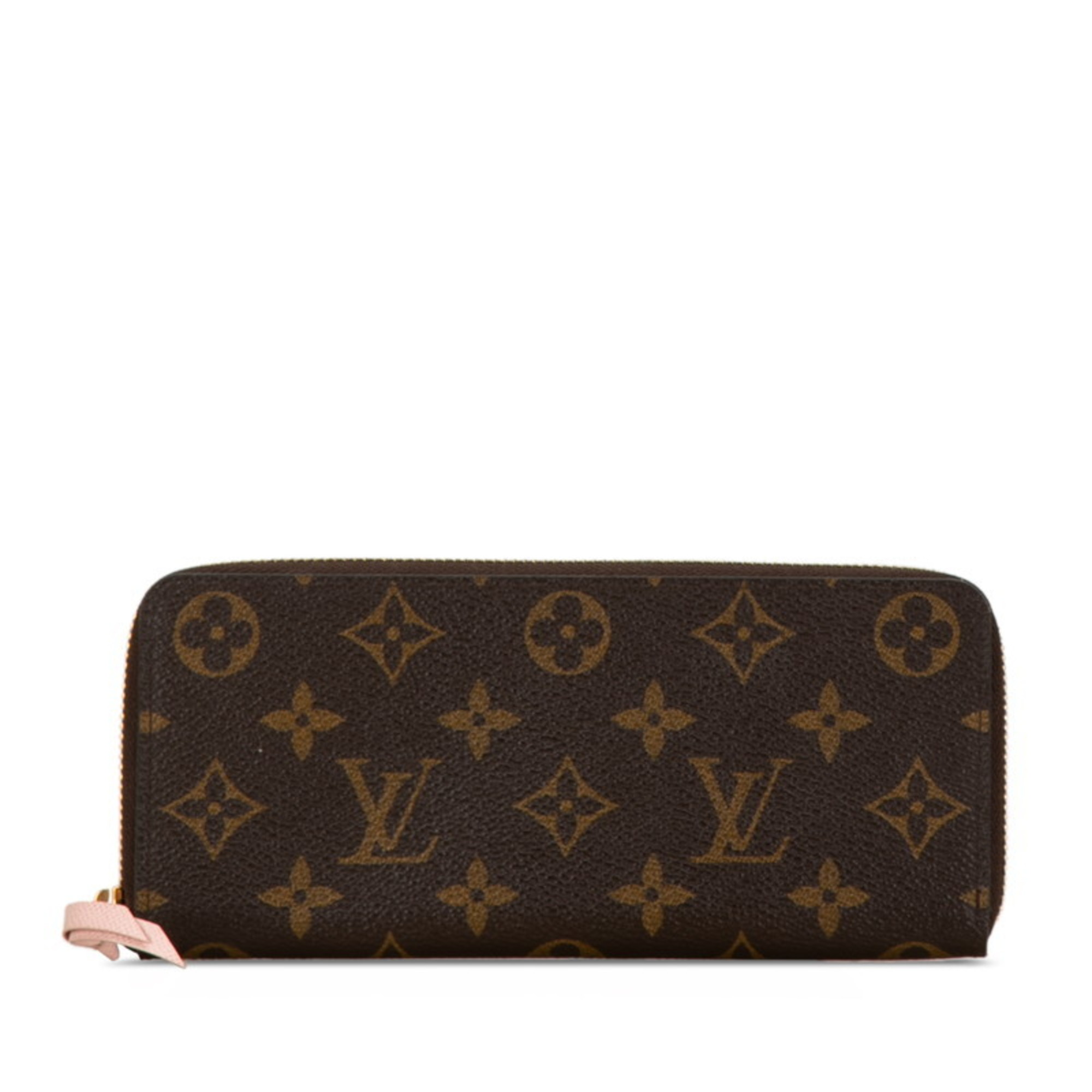 Louis Vuitton Monogram Portefeuille Clemence Round Long Wallet M61298 Brown Rose Ballerine Pink PVC Leather Women's LOUIS VUITTON