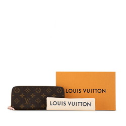 Louis Vuitton Monogram Portefeuille Clemence Round Long Wallet M61298 Brown Rose Ballerine Pink PVC Leather Women's LOUIS VUITTON