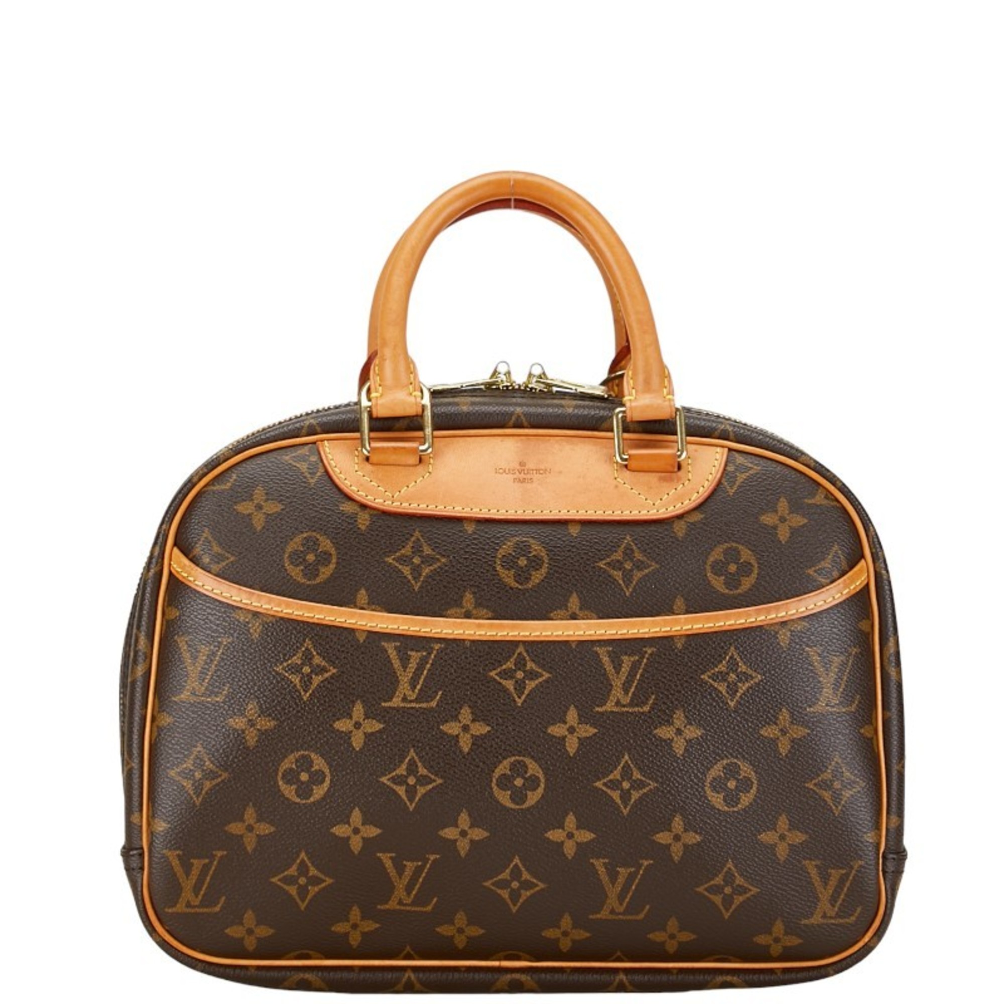 Louis Vuitton Monogram Deauville Handbag M47270 Brown PVC Leather Women's LOUIS VUITTON