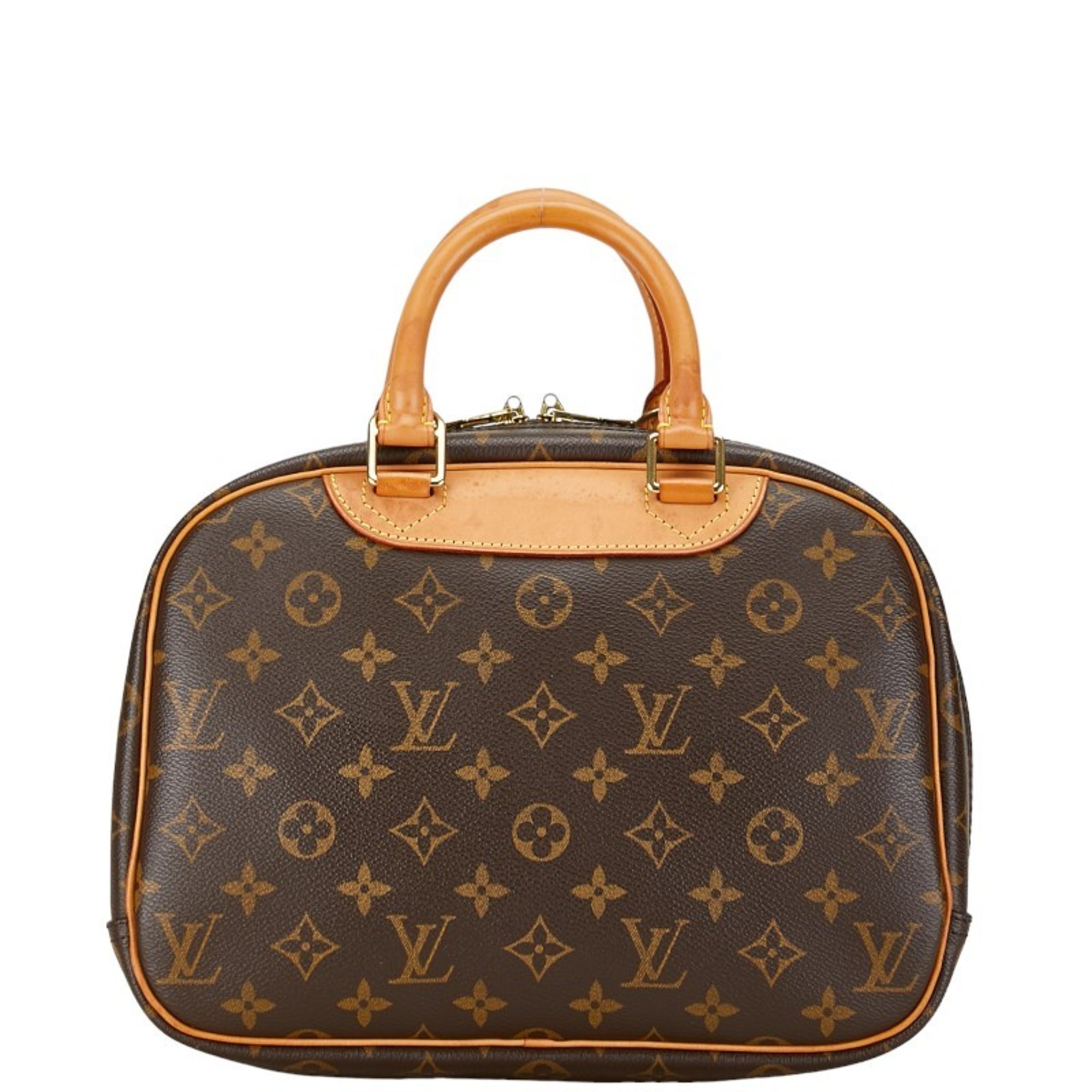 Louis Vuitton Monogram Deauville Handbag M47270 Brown PVC Leather Women's LOUIS VUITTON