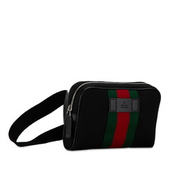 Gucci Waist Bag Body Shoulder 630919 Black Canvas Leather Men's GUCCI