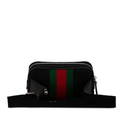 Gucci Waist Bag Body Shoulder 630919 Black Canvas Leather Men's GUCCI