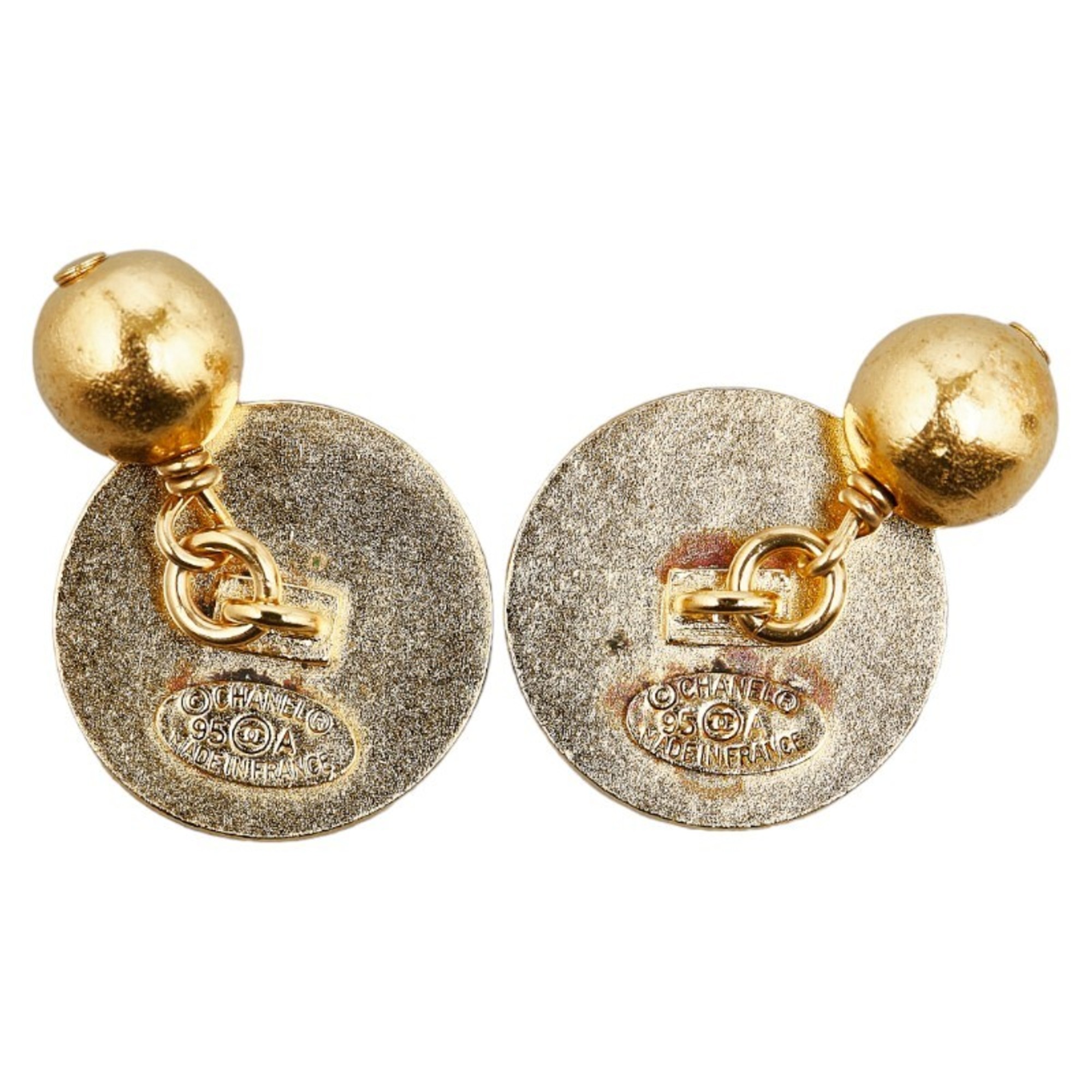 Chanel Coco Mark Cufflinks Gold Plated Women's CHANEL