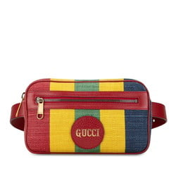 Gucci Baiadera Body Bag Waist 625895 Red Multicolor Canvas Leather Women's GUCCI