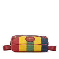 Gucci Baiadera Body Bag Waist 625895 Red Multicolor Canvas Leather Women's GUCCI