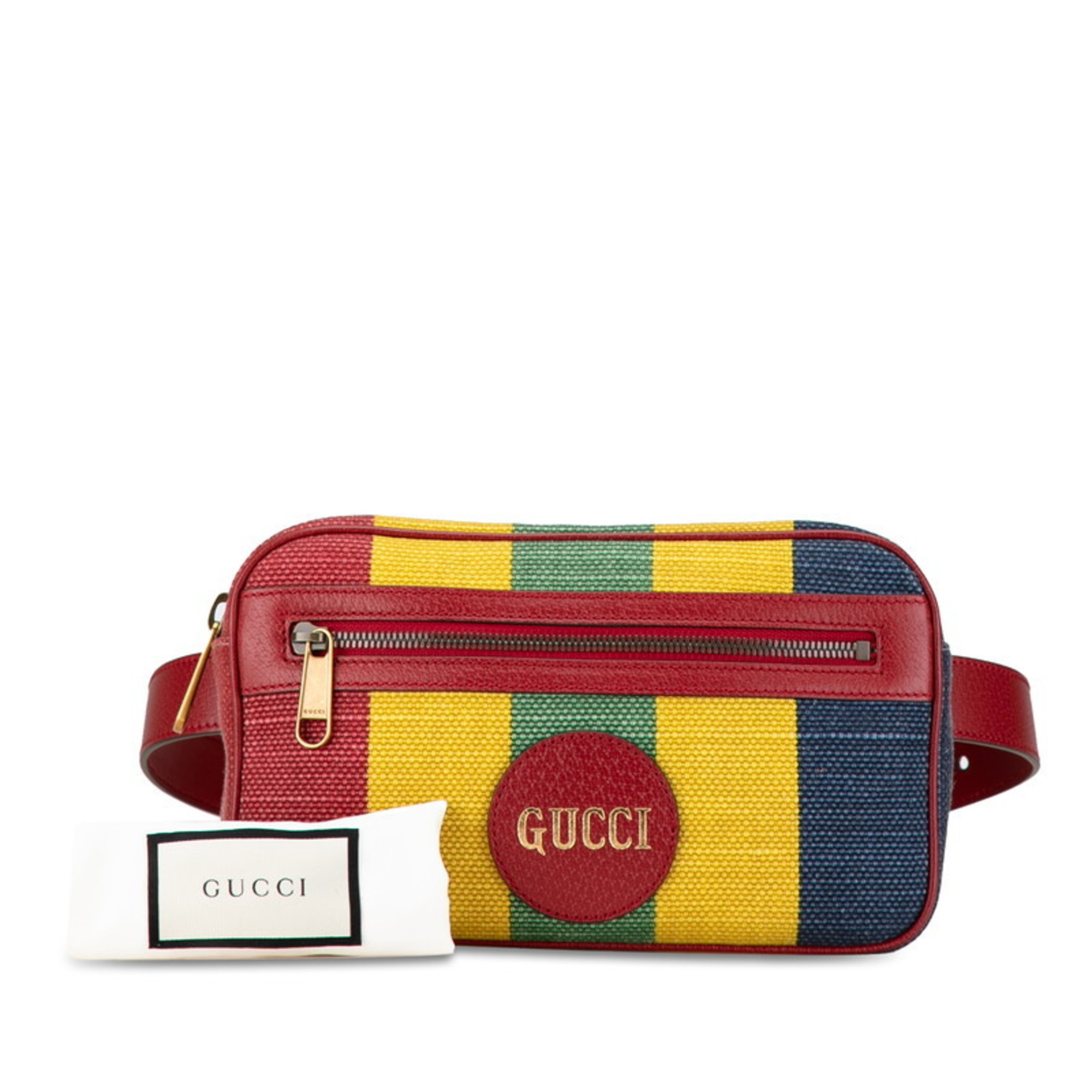 Gucci Baiadera Body Bag Waist 625895 Red Multicolor Canvas Leather Women's GUCCI