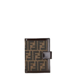 FENDI ZUCCA Agenda PM Notebook Brown Canvas Leather Women's