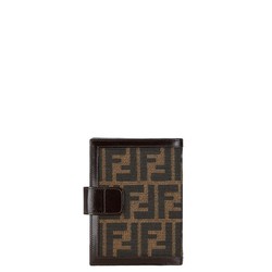 FENDI ZUCCA Agenda PM Notebook Brown Canvas Leather Women's