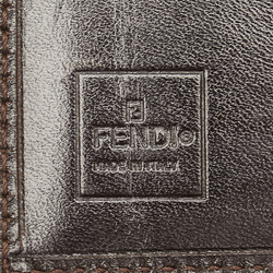 FENDI ZUCCA Agenda PM Notebook Brown Canvas Leather Women's