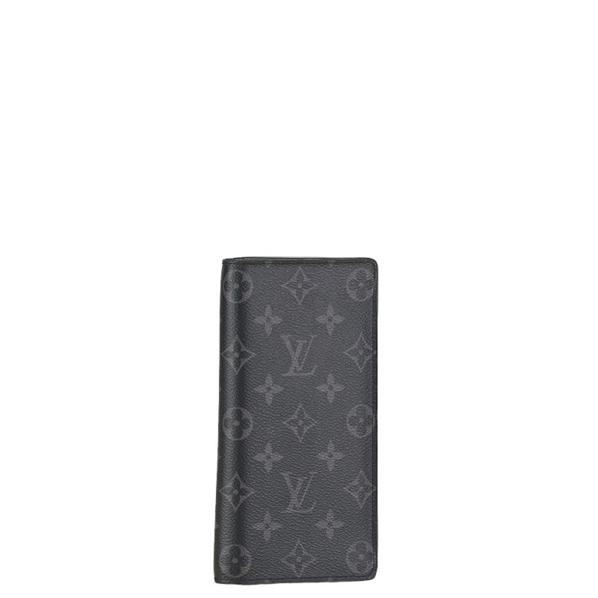 Louis Vuitton Monogram Eclipse Portefeuille Brazza Long Wallet M61697 Grey PVC Leather Men's LOUIS VUITTON