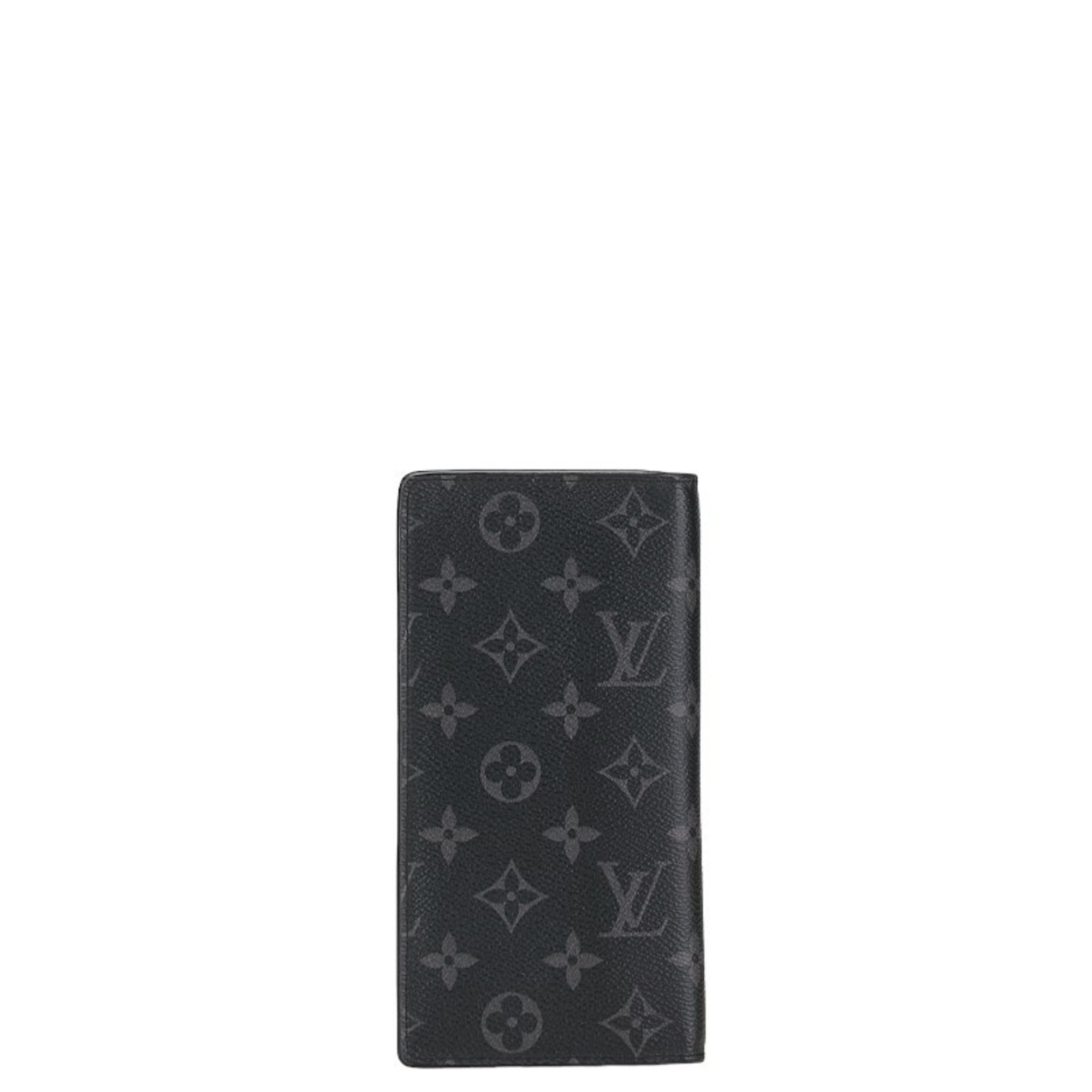 Louis Vuitton Monogram Eclipse Portefeuille Brazza Long Wallet M61697 Grey PVC Leather Men's LOUIS VUITTON