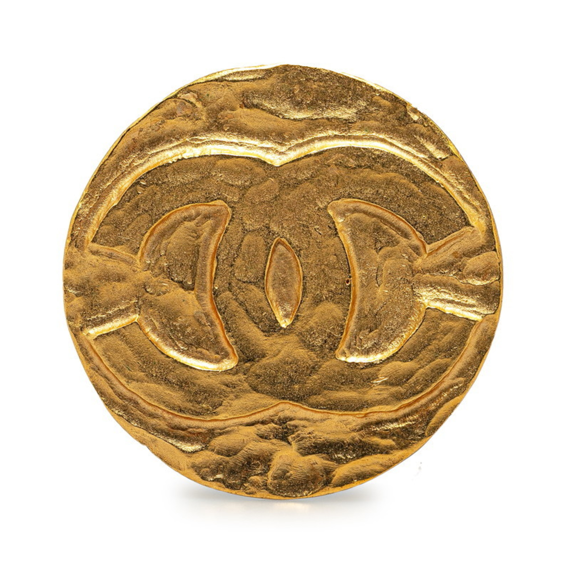 Chanel Large Coco Mark Brooch Gold Plated Women's CHANEL