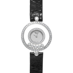 CHOPARD Happy Diamonds Double Bezel/Lug 5P 20/3957 Women's WG/Leather Wristwatch Quartz